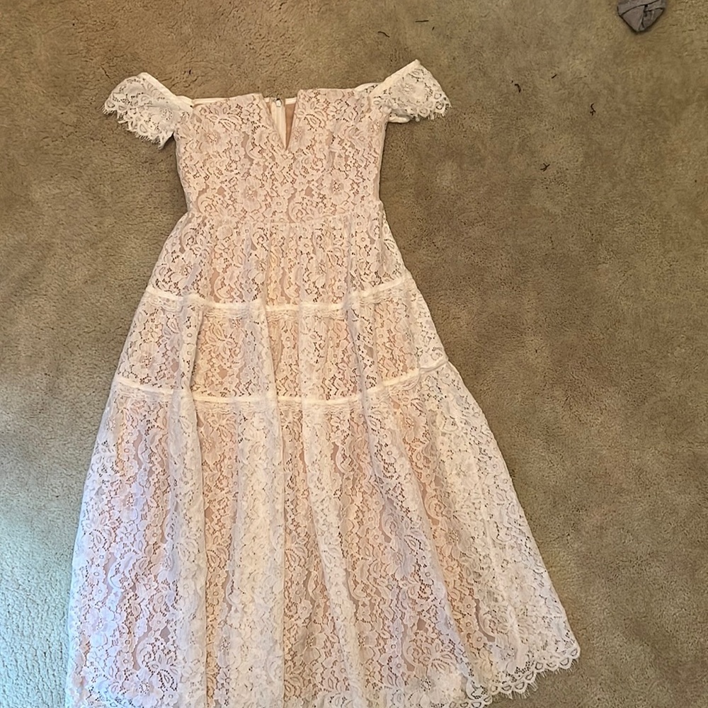 Lulus XS white midi dress